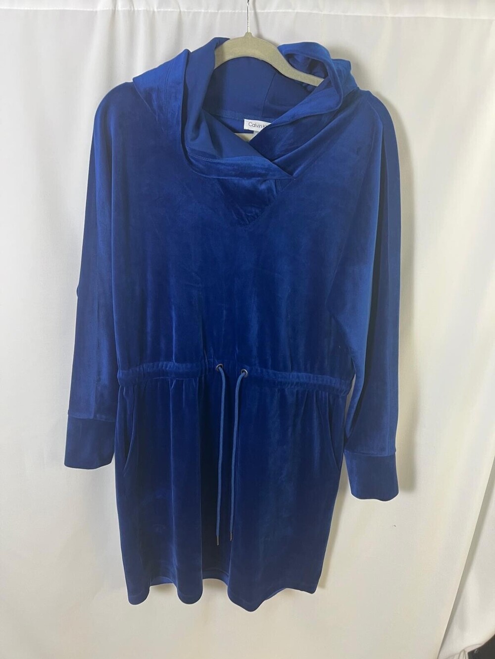 Calvin Klein Blue Velvet Dress Large Casual - Picture 7 of 10